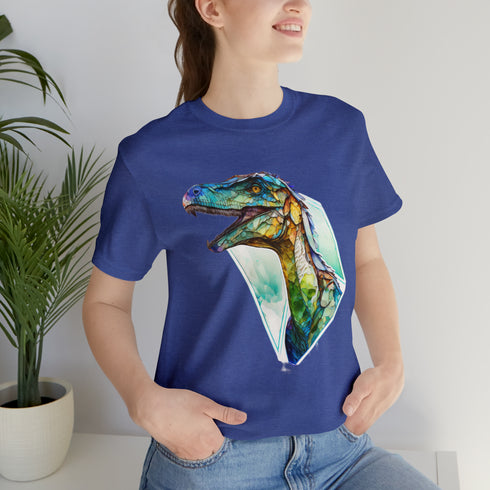 Stained Glass Velociraptor - Short Sleeve Tee